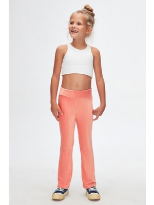 Lovetti Koyu Somon Fitilli Kadife Ispanyol Paça Pantolon