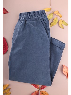 Kadife Pantolon 4-12 Yaş Lacivert