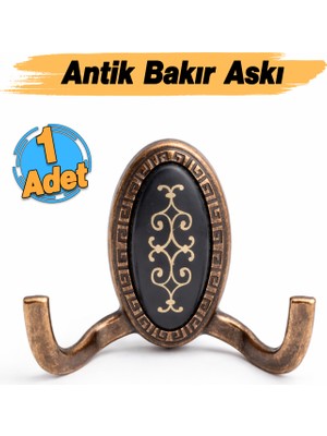 Badem10 Palmira Duvar Vestiyer Askısı Metal Dolap Elbise Havlu Askılığı Antik Bakır Askı askılık