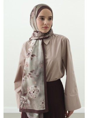 Fresh Marıelle Desenli Pamuk Viskon Şal Gülkurusu