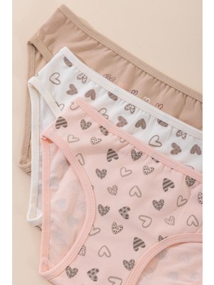 Baykar Kız Çocuk Pamuklu Renkli Baskılı Bikini Külot 3'lü Paket 5758 Renkli