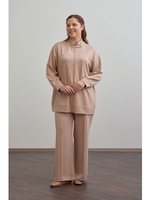 ALLDAY Vizon-Yumuşak Dokulu Büyük Beden Droplu Eşofman Takımı