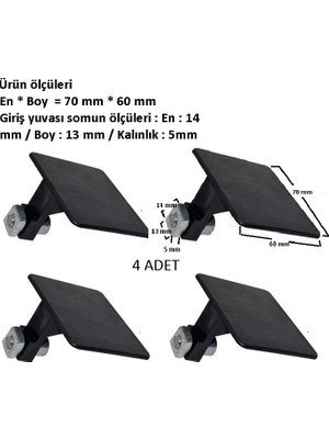 Aluwand Cam Balkon Çıkış Kapağı 4 Adet – Gold ve Fırtına Sistem Uyumlu (Siyah)