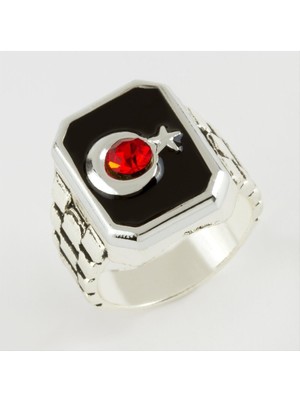 Datatek Ay Yıldız Yazılı Metal Erkek Yüzük