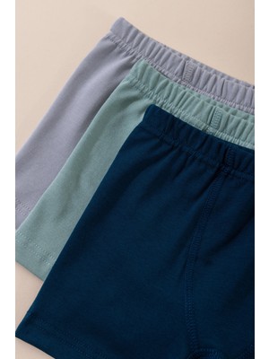 Baykar Erkek Çocuk Pamuklu Baskılı Rahat Kesim Likralı Boxer 3'lü Paket 3556 Renkli