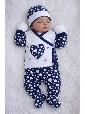 Ladora Tekstil %100PAMUK Kalp Nakış Temalı 5 Parça Kız Hastane Çıkışı