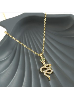 Datatek Yılan Zirkon Taşlı Yeni Sezon Kolye