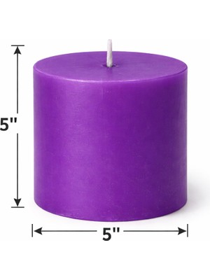 Artepieza 5*5 Silindir Mor Mum - 5*5 Mor Silindir Dekoratif Mum