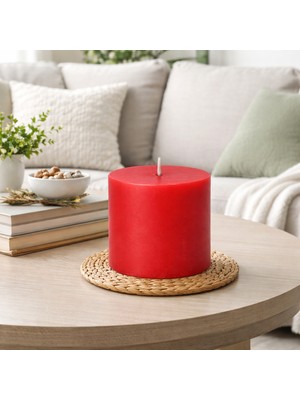 Artepieza 5*5 Silindir Kırmızı Mum - 5*5 Kırmızı Silindir Dekoratif Mum