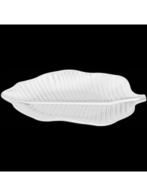 Biradlı Açık Büfe Yaprak Sunum Tabağı 33*20 cm