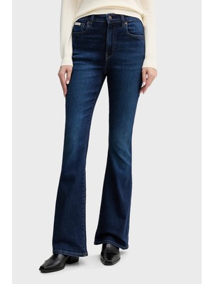 Calvin Klein Pamuklu Flare Fit Yüksek Bel Bol Paça Jeans LV047D755GR7C Bayan Kot Pantolon LV047D755G R7C