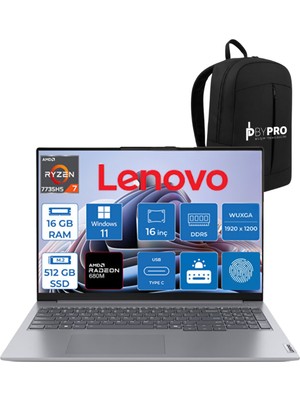 Lenovo Thinkbook 16 G7 Arp Amd Ryzen 7 7735HS 16GB Ram 512 GB SSD 16" W11P Taşınabilir Bilgisayar