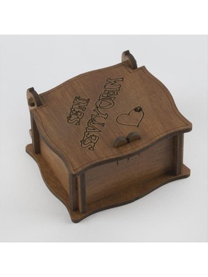 Datatek Seni Seviyorum Figürlü Ahşap Yüzük Kutusu