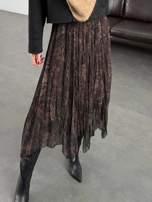 MZR Collection Asimetrik Kesim Şifon Etek