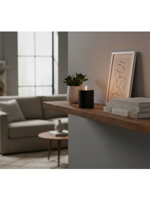 Artepieza 5*5 Silindir Siyah Mum - 5*5 Siyah Silindir Dekoratif Mum