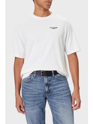 Calvin Klein Pamuklu Regular Fit Sırt Baskılı Bisiklet Yaka T Shirt LV04RD825GYAA Erkek T Shirt LV04RD825G Yaa