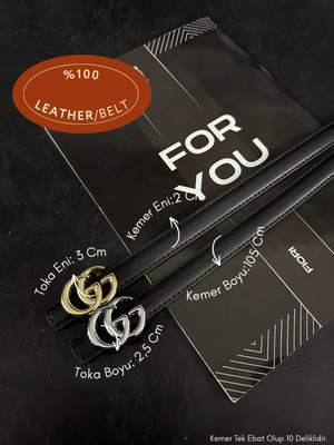 Fiori Hakiki Bombeli Deri Yazılı Kadın Kemeri, Pantolon Kemeri, Ceket Kemeri, Elbise Kemeri