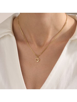 Gold Marley 14 Ayar Açık Kalp Figürlü Altın Kolye