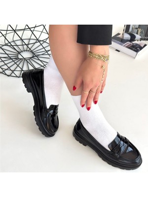 SEPET365 Narli Siyah Rugan Oxford Ayakkabı