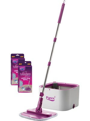 Parex Wondero +2 Yedek Moplu Bezli Temiz Su Ile Kirli Su Ile Ayıran Otomatik Temizlik Seti