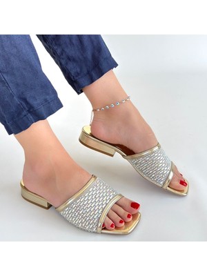 SEPET365 Ortu Gold Cilt Işlemeli Terlik