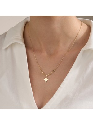 Gold Marley 14 Ayar “kutup Yıldızı” Altın Kolye