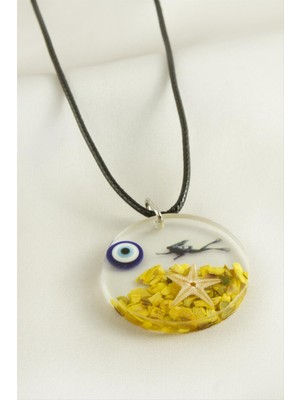 Datatek Deniz Yıldızı Yuvarlak Epoksi Kolye