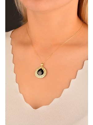 CEBECİ Cebeci 14 Ayar Oniks Taşlı Altın Kolye