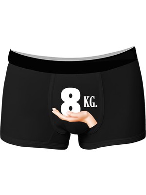 Onudabunuda Erkek Pamuklu Baskılı Boxer 8kg Desenli Kırmızı Siyah