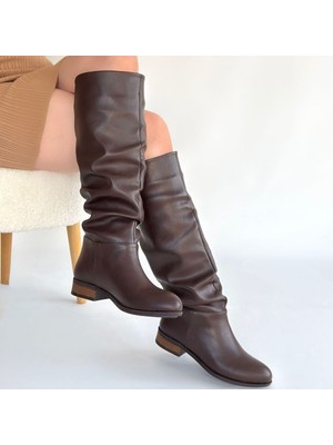 SEPET365 Winda Kahverengi Cilt Körüklü Çizme