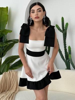 Moda Loris Miron Omuz Fiyonklu Elbise