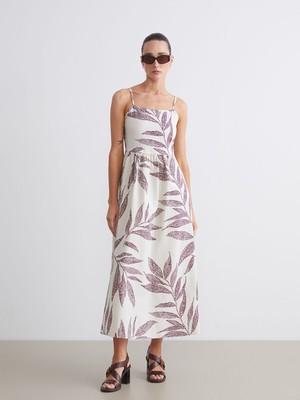 Lc Waikiki Yeni Sezon Kare Yaka Çiçekli Askılı A Kesim Elbise