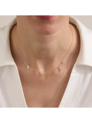 Gold Marley 14 Ayar “gökyüzü Kırlangıcı” Zincir Altın Kolye