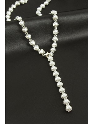 Datatek Kalp Zirkon Taşlı Çelik Y Kolye