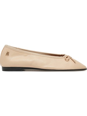 Tommy Hilfiger Soft Leather Ballerına Bow Babet