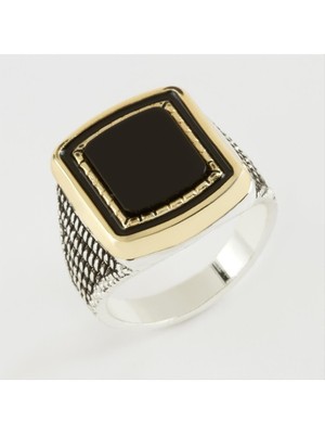 Zero Land Drnds Kare Metal Erkek Yüzük-Sarı