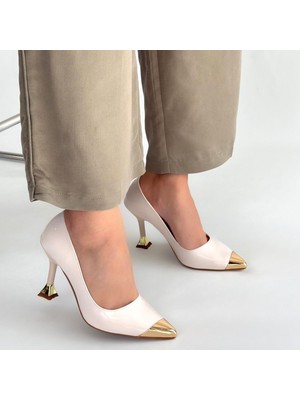 SEPET365 Artem Bej Rugan Topuklu Ayakkabı