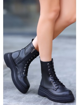 SEPET365 Roxan Siyah Cilt Bağcıklı Bot