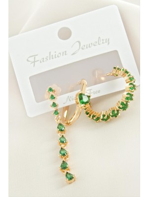 Datatek 3 Adet Kalp Zirkon Taşlı Küpe