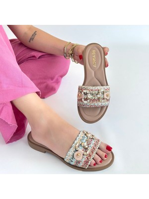 SEPET365 Gonne Renkli Hasır Dokuma Terlik