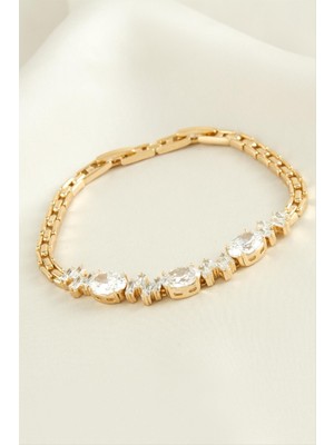 Datatek Xuping Oval Zirkon Taşlı Lüks Çelik Bileklik