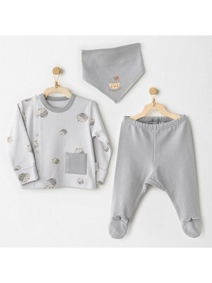 Andywawa AC26103 Hello Autumn 3'lü Zıbın Takım Grey