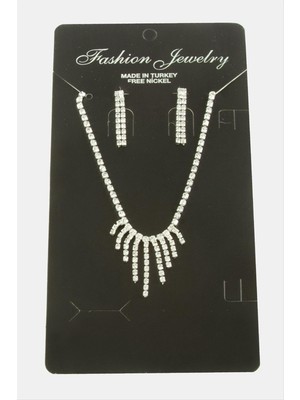 Datatek Şerit Taşlı Suyolu Abiye Set Kolye