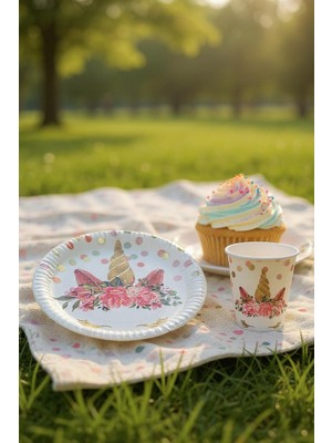 Cadde Süs Unicorn Tabak Bardak 8'li Set