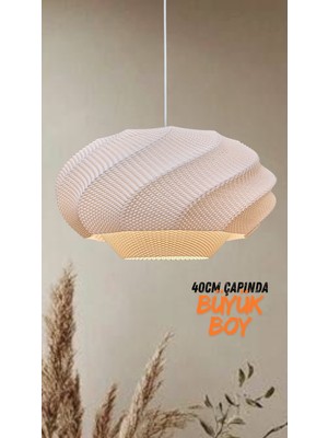 Decory AthenaXL 40cm Büyük Boy Tekli Avize, Pinterest Tarzı Tekli Sarkıt Avize (Bioplastik) E27