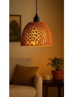 Decory Byone Organik Dokulu Tekli Sarkıt Avize, Pinterest Tarzı Cozy Tekli Avize E27 Duylu (Bioplasitk)