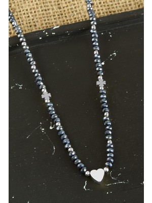 Datatek Kalp Metal Aparatlı Kristal Kolye