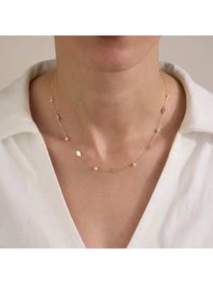 Gold Marley 14 Ayar “inci Dokunuşu” Altın Kolye