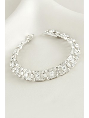 Datatek Xuping Kare Zirkon Taşlı Lüks Çelik Bileklik