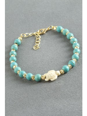 Datatek Fil Turkuaz Taşlı Boncuk Bileklik